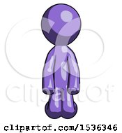 Purple Design Mascot Man Kneeling Front Pose