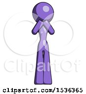 Purple Design Mascot Woman Laugh Giggle Or Gasp Pose