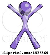 Poster, Art Print Of Purple Design Mascot Woman Jumping Or Flailing
