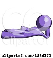 Poster, Art Print Of Purple Design Mascot Man Reclined On Side