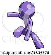 Purple Design Mascot Woman Action Hero Jump Pose