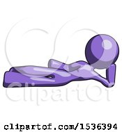 Poster, Art Print Of Purple Design Mascot Woman Reclined On Side