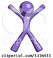 Poster, Art Print Of Purple Design Mascot Man Jumping Or Flailing