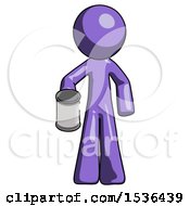 Poster, Art Print Of Purple Design Mascot Man Begger Holding Can Begging Or Asking For Charity