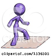 Poster, Art Print Of Purple Design Mascot Woman On Postage Envelope Surfing