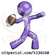 Poster, Art Print Of Purple Design Mascot Man Throwing Football