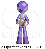 Poster, Art Print Of Purple Design Mascot Woman Giving Football To You