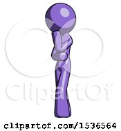 Poster, Art Print Of Purple Design Mascot Woman Thinking Wondering Or Pondering