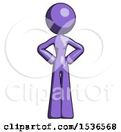 Purple Design Mascot Woman Hands On Hips