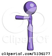 Purple Design Mascot Woman Pointing Left