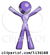 Poster, Art Print Of Purple Design Mascot Woman Surprise Pose Arms And Legs Out