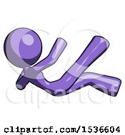 Purple Design Mascot Woman Falling Backwards