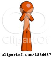 Orange Design Mascot Man Laugh Giggle Or Gasp Pose