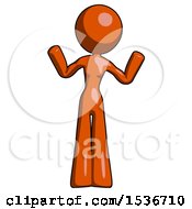 Orange Design Mascot Woman Shrugging Confused