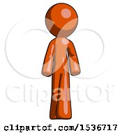 Orange Design Mascot Man Walking Front View