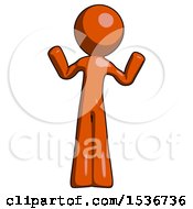 Orange Design Mascot Man Shrugging Confused