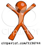 Poster, Art Print Of Orange Design Mascot Man Jumping Or Flailing