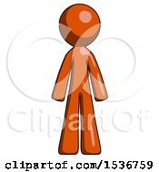 Orange Design Mascot Man Standing Facing Forward
