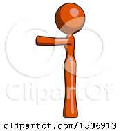 Poster, Art Print Of Orange Design Mascot Woman Pointing Left