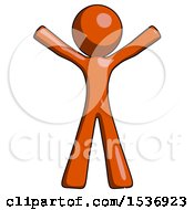 Orange Design Mascot Man Surprise Pose Arms And Legs Out