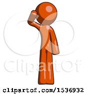 Orange Design Mascot Man Soldier Salute Pose