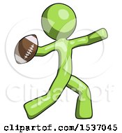 Poster, Art Print Of Green Design Mascot Man Throwing Football