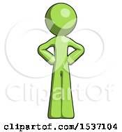 Poster, Art Print Of Green Design Mascot Man Hands On Hips