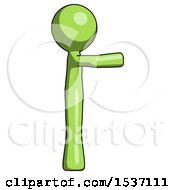 Green Design Mascot Man Pointing Right