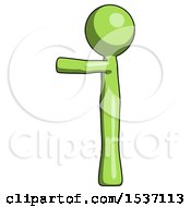 Green Design Mascot Man Pointing Left