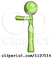 Poster, Art Print Of Green Design Mascot Woman Pointing Left