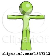Poster, Art Print Of Green Design Mascot Man T-Pose Arms Up Standing