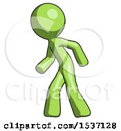 Poster, Art Print Of Green Design Mascot Man Suspense Action Pose Facing Left