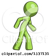 Poster, Art Print Of Green Design Mascot Man Suspense Action Pose Facing Right