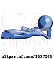 Poster, Art Print Of Blue Design Mascot Woman Reclined On Side