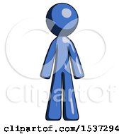Blue Design Mascot Man Standing Facing Forward