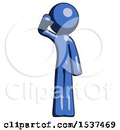 Poster, Art Print Of Blue Design Mascot Man Soldier Salute Pose