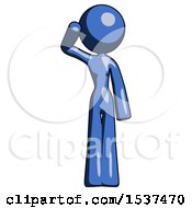Poster, Art Print Of Blue Design Mascot Woman Soldier Salute Pose