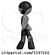 Black Design Mascot Woman Turned Right Front View