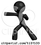 Black Design Mascot Man Martial Arts Punch Left by Leo Blanchette
