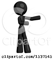 Poster, Art Print Of Black Design Mascot Woman Presenting Something To Her Left