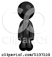 Black Design Mascot Man Kneeling Front Pose