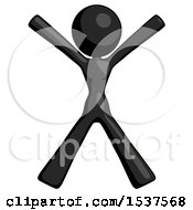 Black Design Mascot Woman Jumping Or Flailing