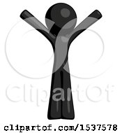 Poster, Art Print Of Black Design Mascot Man With Arms Out Joyfully