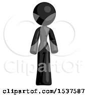 Poster, Art Print Of Black Design Mascot Woman Walking Front View