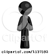Black Design Mascot Man Walking Front View