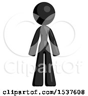 Black Design Mascot Woman Standing Facing Forward