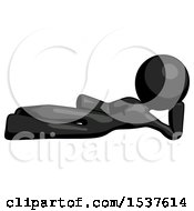 Poster, Art Print Of Black Design Mascot Woman Reclined On Side