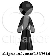 Black Design Mascot Man Standing Facing Forward