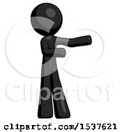 Poster, Art Print Of Black Design Mascot Man Presenting Something To His Left