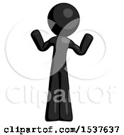 Poster, Art Print Of Black Design Mascot Man Shrugging Confused